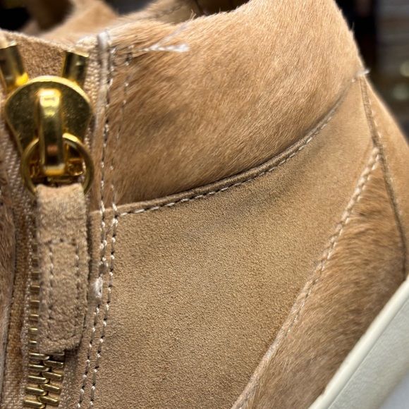 Giuseppe Zanotti Beige High-Top Sneakers with Gold Accents